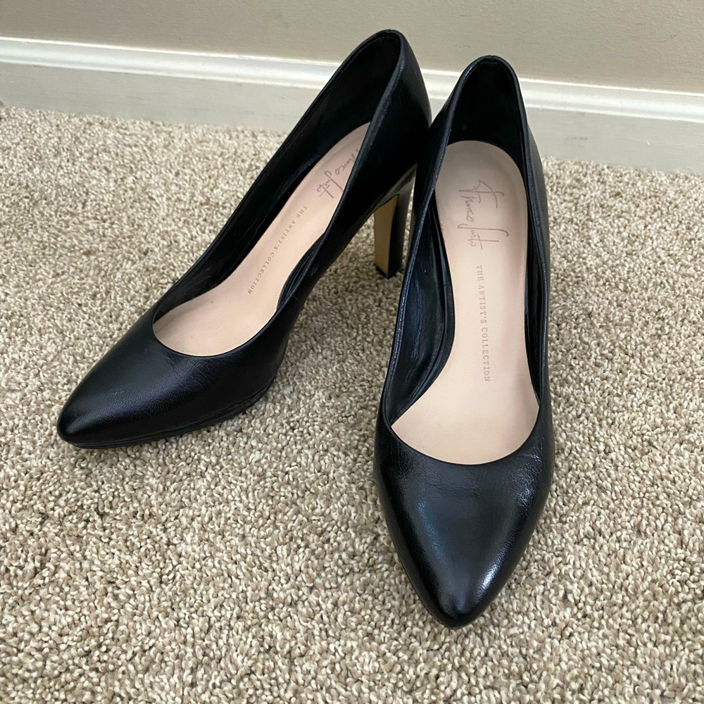 Franco Sarto black leather heels